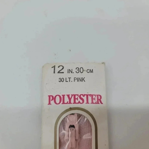 Vintage Coats And Clark All Purpose Polyester Zipper 12" Light Pink Polyester - Picture 11 of 11